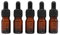 VASANA 5Pcs 5ml Empty Refillable Amber Glass Graduated Dropper Bottle Container Jar Pot Holder with Glass Pipette Dropper for Essential Oil Perfume Aromatherapy