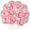 50 Stück Rote Konfetti Luftballons Latex Konfetti Luftballons Rote Party Luftballons für Geburtstagsfeier Hochzeit Verlobung Jubiläum Babyparty Abschlussfeier Weihnachten Karneval Dekoration