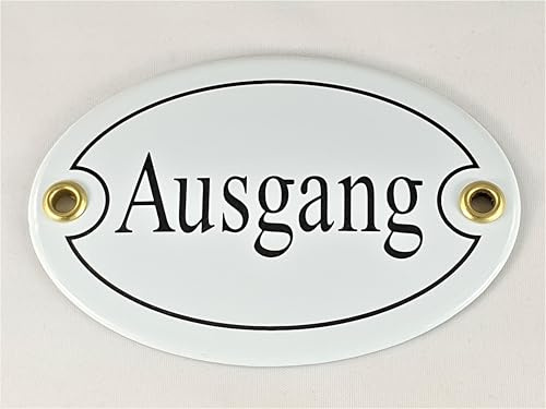 Ovales Türschild Emaille  Ausgang , 10,5x7,0cm