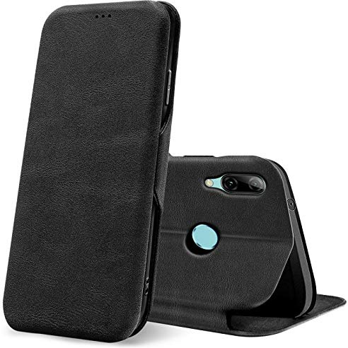 CoolGadget Klapphülle für Huawei P Smart 2019 mit Kartenfach Schwarz