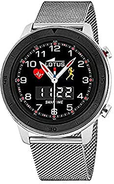 LOTUS Montre pour Homme 50021/1 Smartwatch Boîtier en Alliage Gris Bracelet en Acier Inoxydable Gris