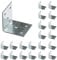 VHG Corner Brackets Wood Connectors - Pack of 15 (50 x 50 x 50 x 1.5) Heavy Duty Reinforced Braces, L Shaped Angle Connector with Beading, Timber Joining Fixing Connector, Galvanised Steel Metal Sheet
