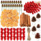 CHRORINE 218 Pcs Multicolored Christmas Wreath Making Kit Accessories for Xmas Tree Wreath Craft Party Decor