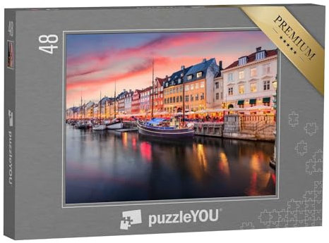 puzzleYOU: Puzzle 48 Teile „Nyhavn-Kanal in Kopenhagen in Dänemark“ – aus der Puzzle-Kollektion Städte, Kopenhagen