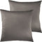 Pure Label 2er Set Mako Satin Kissenbezüge 40x40 cm aus 100% Baumwolle in Taupe - Traumhaft weiche Deko Kissen passend zu unseren Bettwäsche Sets