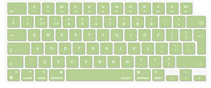 MOSISO Keyboard Cover Skin Compatible with MacBook Air 13.6 M3 A3113 M2 A2681 2025-2022, for MacBook Air 15 2025-2023, for Mac Pro 14/16 inch M4 M3 M2 M1 2021-2025, EU Layout, Avocado Green