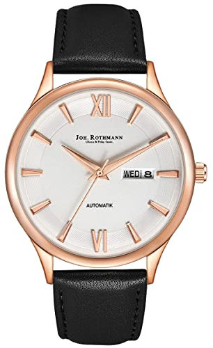 Joh. Rothmann Herren Uhr analog Japan Automatik mit Echtleder schwarz Armband 10030162