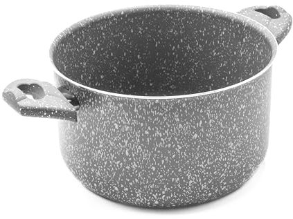 Zanetti - Pietra Rara, Pentola Antiaderente 18 cm, con Manici Soft Touch, Diametro 18 cm, Made in Italy