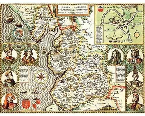Lancashire Historical Map 400 Piece Jigsaw Puzzle