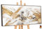 YS-Art XXL Design Abstrakt Acryl Gemälde auf Leinwand mit Rahmen Konsonanz handgemalte Wandbilder Wohnzimmer modern Wohndekor Bilder echte Kunst 140x70 cm