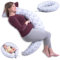 ZK ZuresKa Schwanger Kissen Stillkissen XXL (2 Meter). Breastfeeding Pillow. Schwangerschaft und Babykissen. Schwangerschaftskissen mit abnehmbarem und waschbarem Bezug. (GRIS_Luna)