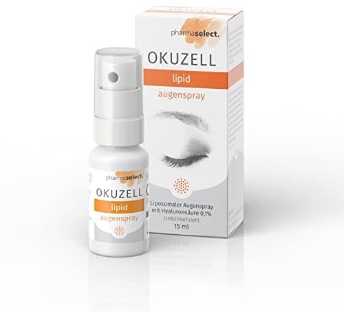 Okuzell Lipid Augen Spray für trockene Augen |Befeuchtendes Augenlidspray ohne Konservierungsstoffe mit Liposomen und Hyaluronsäure |Trockene Augen einfach wegsprühenZur Stabilisierung des Tränenfilms