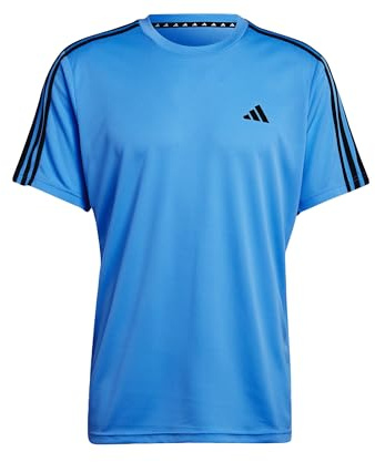 adidas Herren Train Essentials 3-Stripes Training Tee, Blue Burst/Black, XL