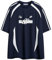 Aelfric Eden Herren Sommer Fußball Shirt Damen Oversized Rundhals Kurzarm Vintage Raglan Jersey Basic Tshirt mit Stripes Casual Oberteile Streetwear Blau, M