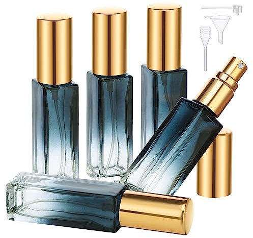 Segbeauty Parfüm Zerstäuber Nachfüllbar,10ml 5 Stück Refillable Perfume Bottle, Parfum Zerstäuber für Unterwegs, Parfum Flakon Leer, Parfüm Abfüller für Datum, Party (Blauem Farbverlauf)