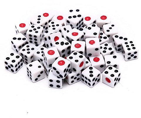 Wudaizhi 50pcs 8mm Weiße Würfel, Erwachsene Spielwürfel Für Das Unterrichten Von Mathematik, Aktivität, Casino -Themen, Partybevorzugungen, Spielzeuggeschenke, Zaubertrick -Requisiten