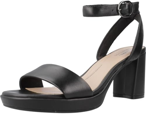 Clarks AmbyrLyn Bay, Sandali con tacco Donna, Black Leather, 39 EU