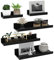 Giftgarden 40cm Lang Wandregal Holz, Schwarz Kleine Schweberegal Bilderleiste für Wohnzimmer, Küche, Kinderzimmer, Schlafzimmer oder Büro - 5 Stück mit Verschiedenen Größen