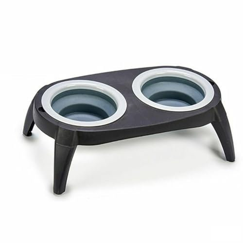 Futternapf für Haustiere, faltbar, Schwarz, Silikon, Kunststoff, 9 x 39 x 9 cm, 12 Stück