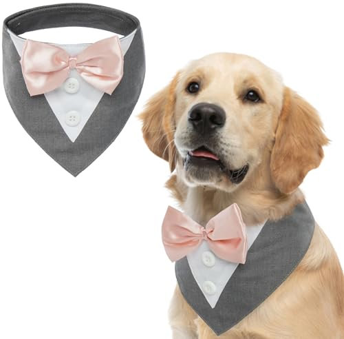 FUAMEY Hunde-Smoking, formelles Hunde-Hochzeits-Halstuch, Hundehalsband mit Fliege, Hundegeburtstagskostüm, verstellbar, Haustier-Party, Smoking, Hunde-Hochzeitskleidung, Valentinstag, Cosplay, für