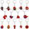 Porte Clef Enfant Spider-14Pcs Anime Porte Cléf Mignon Avengers Porte-Clés 3D Figural Porte Cle Pendentif Keychain Porte Clé Décoration pour Sacs à Main Sacs à Dos Clés Cadeau d'anniversaire Enfant