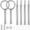 Fizdoqg 2 Stück Etageren Stangen Set, Etageren Stangen Silber, Etagere Bausatz, 3 Stufige Etageren Stangen Set für Torte Cupcakes Macarons Donut Muffin und Obst (Platte Nicht enthalten)