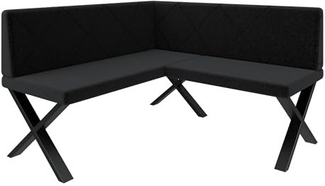 FURNISTAR Eckbank Akiko Metal X - Eckbankgruppe für Ihrem Esszimmer, Küche modern, Sitzecke, Essecke. Perfekt für Küche, Büro und Rezeption. Solide und Starke Verarbeitung. (130x130-Inari100)
