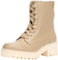 Tommy Hilfiger Donna Stivali Mezza Gamba Chic Mid Heel Leather Lace-Up con Tacco, Beige (Beige), 41