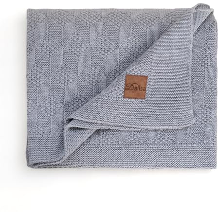 Dalisa Cups Ganzjährig Moderne Strickdecke 130x170 cm Grau: Innovativ Weich, Leicht und Voluminös, 100% Akryl, Oeko-Tex Zertifizierte Wohn- und Schlafdecke