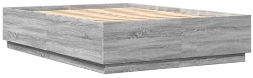vidaXL Bettgestell, Bettrahmen mit Lattenrost, Bett Modernes Design für Schlafzimmer, Schlafzimmerbett Doppelbett, Grau Sonoma 140x200cm Holzwerkstoff