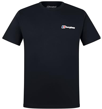 Berghaus Herren Front & Back T-Shirt | 100% Baumwolle T-Shirt, Schwarz/Schwarz, 3XL
