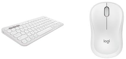 Logitech Pebble Keys 2 K380s, Multi-Device Bluetooth Wireless Keyboard with Customisable Shortcuts & M240 Silent Bluetooth Mouse, Wireless, Compact, Portable, Smooth Tracking