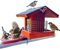 STAFECO Vogelfutterhaus Vogelhaus für Balkon Wildvogeltränken Balkongeländer wetterfest Futterhaus Handarbeit Gartenvögel im Garten Balkonhalterung mit Einer Größe von 30 bis 60 (Hellbraun)