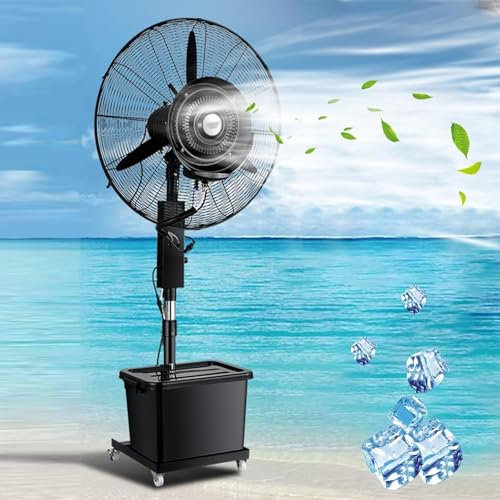 KEJIAWU Commercial High-Velocity Outdoor Indoor Mist Fan Industrial Cool,Outdoor Cooling Fan/42L Large Pedestal Fan/Oscillating Standing Floor Fan(75cm/30in)