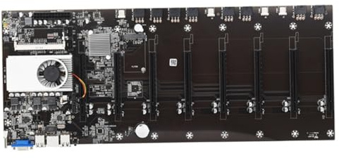 iplusmile Scheda Madre per Mining CPU 8gpu, Slot Ddr3 e 8 Slot Pcie, Basso Consumo e Alte Prestazioni per Macchina Mineraria