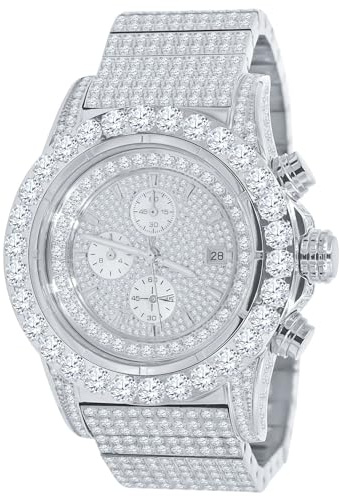 .iced-out. Zirkonia Edelstahl Automatic Uhr - Silber