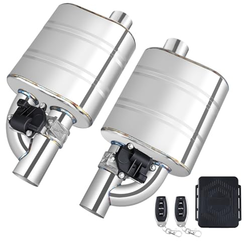 3 Inch Valved Muffler Electric Exhaust Cutout with Muffler Cat Back Exhaust System Kit (2pcs)