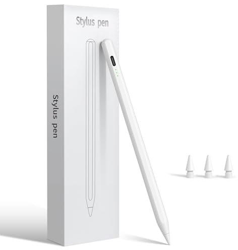 Pencil for iPad 2025-2018, Fast Charge, Palm Rejection, Tilt Sensitivity Stylus Pen for Apple iPad 10th/11th A16 & 9th-6th Generation, Air M2 M3 13/11/5-3rd, Pro M4 13/11/12.9, Mini 7th/6th/5th