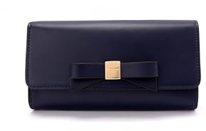kate spade new york Women's Leather Bow Belt Bag, Removable Zip Pouch for Hands-Free Carrying & Travel, Planetary Navy, L/XL