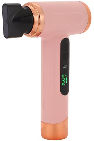 Asciugatrice per Capelli in Cordone, Asciugacapelli Ricaricabili USB Portatili con Batteria da 15000 MAh per Dormitorio, Viaggio, Campeggio, 3 Marce Freddo Caldo (PIN K)