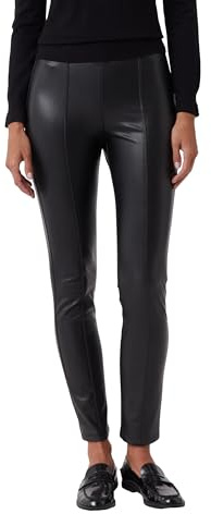 Comma Damen Leggings Leggings mit Ziernähten aus Lederimitat