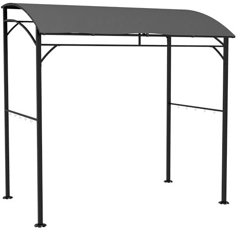 Outsunny padiglione per barbecue 215 x 150 x 220 cm Padiglione da giardino idrorepellente con tetto curvo, gazebo da giardino con ganci, padiglione per barbecue, tenda da giardino tenda per barbecue