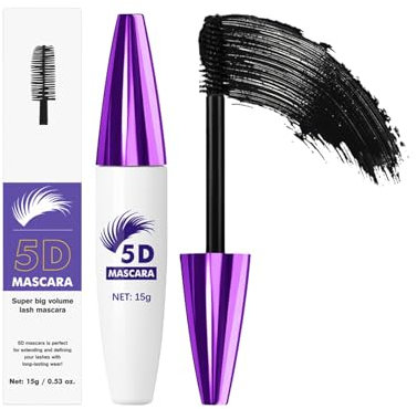 5D Wimpern Mascara Waterproof, Wimperntusche für extra Definition, Langanhaltende Mascara Dicke Curling Verlängerung Volumen Wimperntusche Fast Dry Falsche Wimperneffekt Erweiterung (Black, 15g)