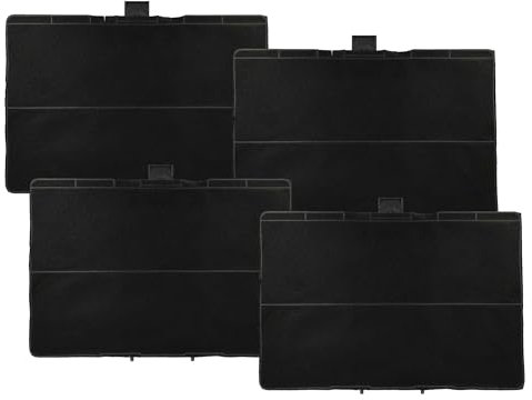 vhbw 4x Filtres à charbon actif compatible avec Neff Z5102X1(00), Z5106X5/01, Z5102X1/01, Z5102X5/01 hotte aspirante - 31,5 x 21,5 x 2,3 cm