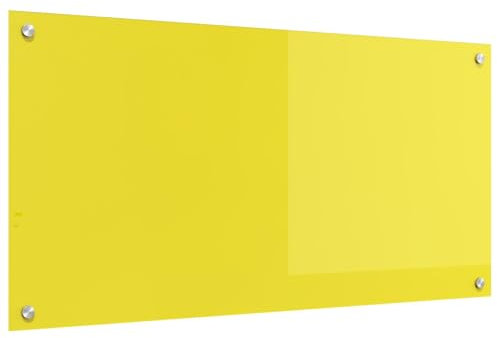 vidaXL Küchenrückwand Gelb 100x50x0,6 cm Hartglas