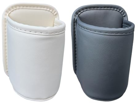 2 Pieces Car Door Cup Holder Attachment, Car Door Cup Holder Clip On, Car Side Door Cup Holders, Leather Truck Vehicle Pocket Drink Bottle Holders