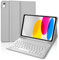 SENGBIRCH Teclado iPad A16 11/10 Generación (2025/2022), Funda Teclado para iPad 10 Gen 10.9/11 Generación 11 Pulgadas, Español Ñ Bluetooth Magnéticamente con Despetar/Dormir Auto Funda, Gris Claro