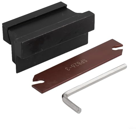 RichVibe SPB326 Ensemble de porte-outils de lame de rainurage avec support de bloc SMBB2026 3 mm Largeur de rainure 26 mm Hauteur Tour CNC Outils de coupe pour le travail des métaux