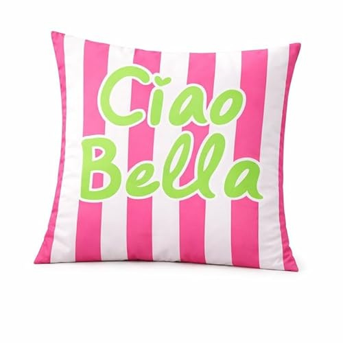 Quantum Interior by Maxland Wetterfeste Outdoor-Kissen mit Füllung und Reißverschluss - Wasserabweisend, Pflegeleicht, UV-beständig - In Verschiedenen Größen und Farben (Ciao Bella - Pink, 45x45 cm)