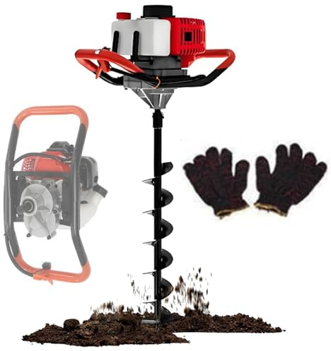 Quixnova 999 cc Erdbohrer, 4-Takt Profi-Bohrmaschine, Akku-Erdbohrer, Benzin-Gartenbohrer, Zaunbohrer, Pflanzenbohrer, Erdbohrer mit 4/6/8/10/12/15/20/25/30 cm Bohrern 30cm